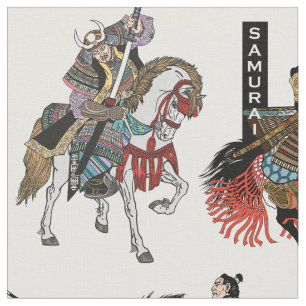 Tecido de cavaleiro samurai japonês