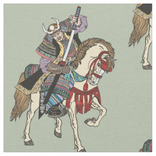 Tecido de cavaleiro samurai japonês