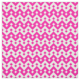 Tecido de Chevrons Brancos, Geométricos, Rosa e Br
