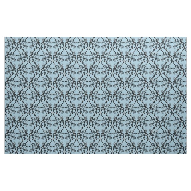 Tecido de Cor damasco azul-parisiense Ebony (Fat Quarter)