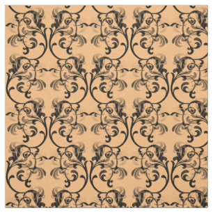 Tecido de Cor damasco parisiense Ebony Coral