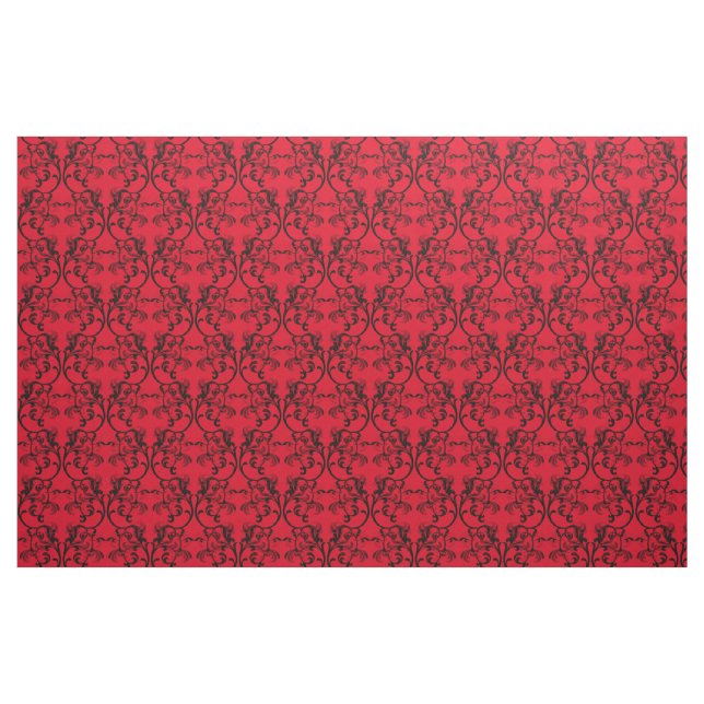Tecido de Cor damasco Vermelho Parisiense Ebony (Fat Quarter)