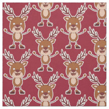 Tecido de cor personalizado da Reindeer Engraçada