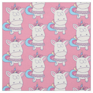 Tecido de cor personalizado do Unicorn em branco