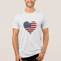 Tecido de Coração com Bandeira Americana Estilo Rú