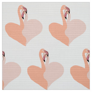 Tecido de Coração Flamingo Rosa