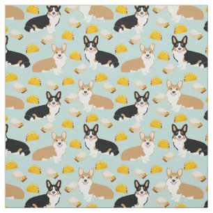 Tecido de Corgis Tacos - padrão de córgi