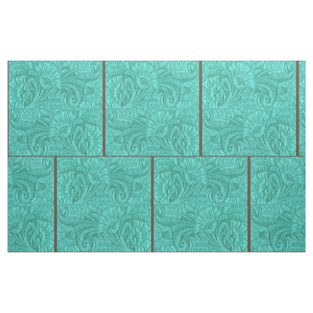 Tecido de couro 9" do falso ocidental de turquesa (Fat Quarter)