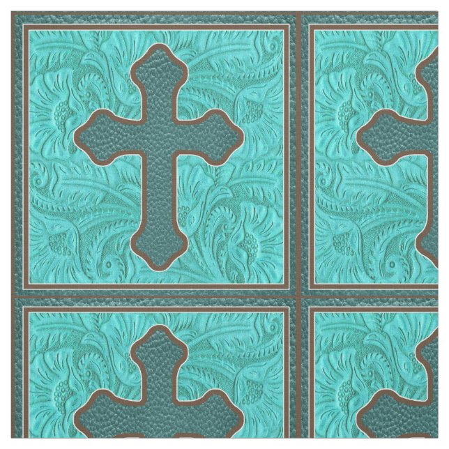 Tecido De Couro Castanho E Teto De Cruz Ocidental (Modelo)