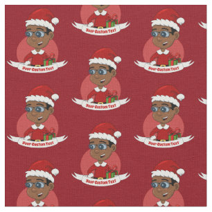 Tecido de desenho animado do menino de Natal