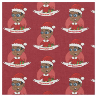 Tecido de desenho animado do menino de Natal