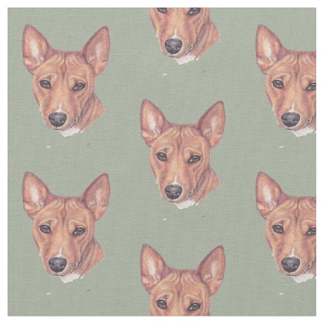 Tecido de Desenho de Arte do Cão Basenji (Detalhe)