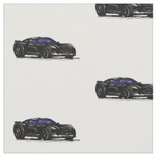 Tecido de desenho desenhado preto C7 Corvette