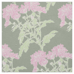 Tecido de desenho gráfico verde-rosa-cristal