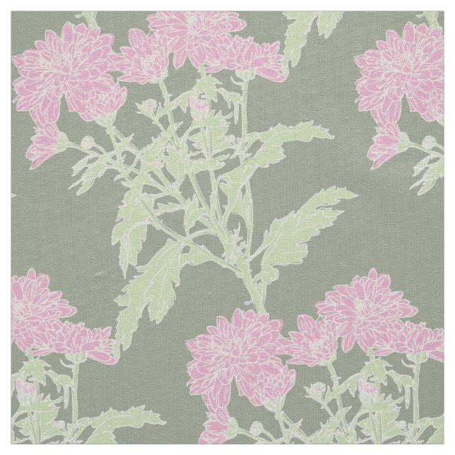 Tecido de desenho gráfico verde-rosa-cristal (Modelo)