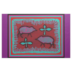 Tecido de Designer Colorido Southwest Javelinas