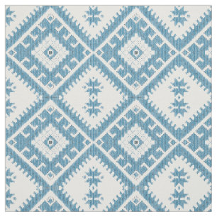 Tecido de diamantes de Ikat verde azul