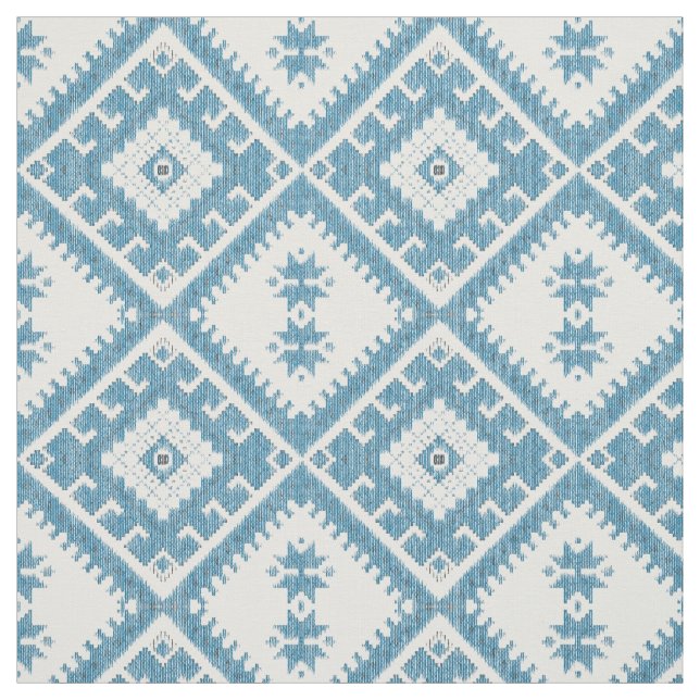 Tecido de diamantes de Ikat verde azul (Modelo)