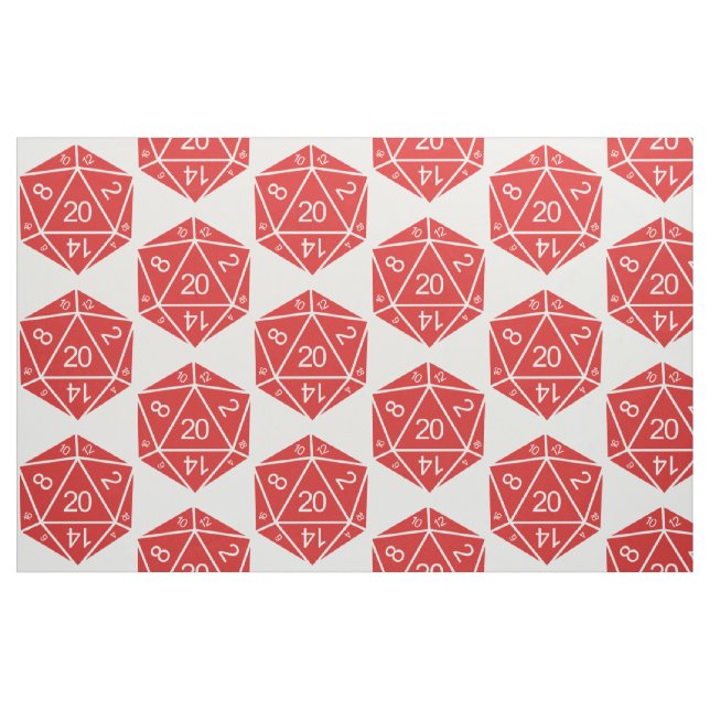 Tecido de Dice D20 Vermelho (Fat Quarter)