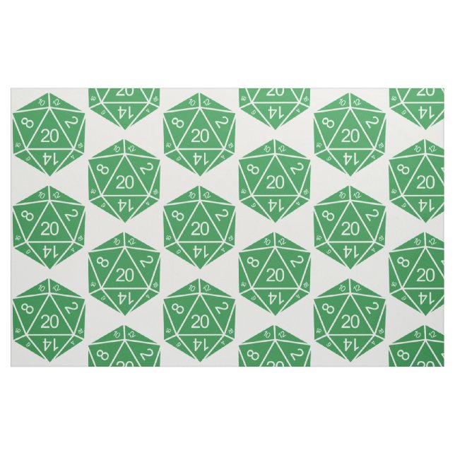 Tecido de Dice Verde D20 (Fat Quarter)
