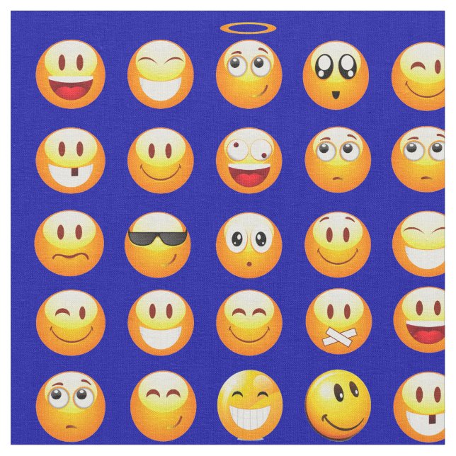 tecido de emojis azul escuro (Detalhe)
