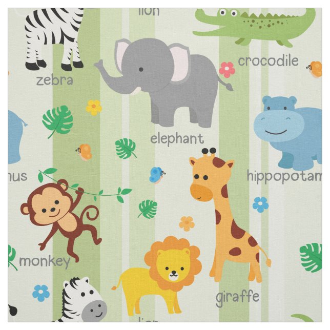 Tecido De Ensino De Animais Safari Cute (Modelo)