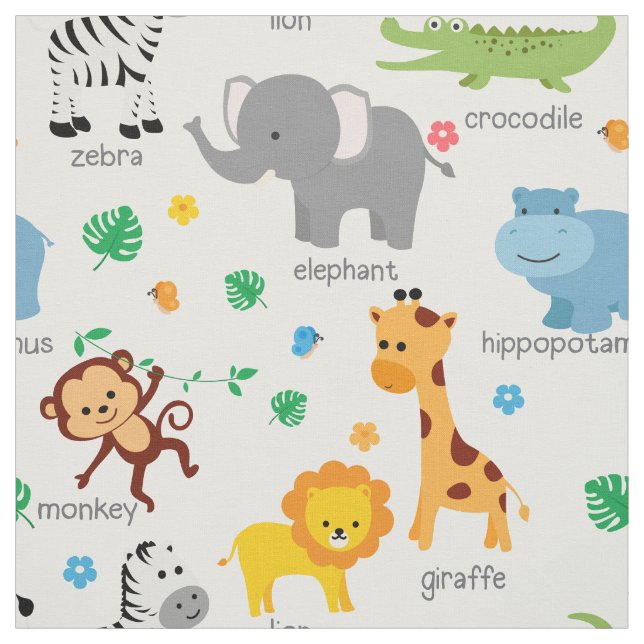 Tecido De Ensino De Animais Safari Cute (Modelo)