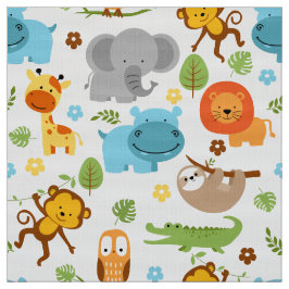 Tecido De Ensino De Animais Safari Cute
