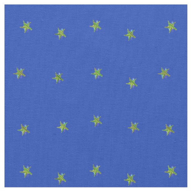 Tecido de estrelas azul e amarela (Detalhe)
