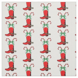 Tecido De Férias Red Cowboy E Candy Canes