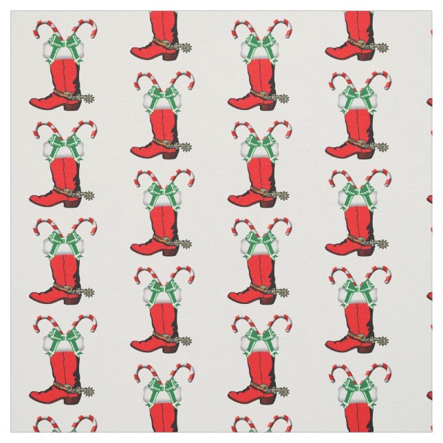 Tecido De Férias Red Cowboy E Candy Canes (Modelo)