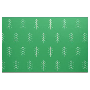 Tecido de Férias Verdes da Árvore Minimalista