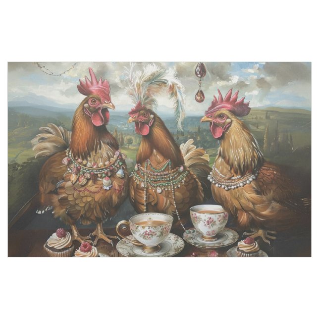 Tecido de Festa de Chá Pintinhos fazendas (Jarda)