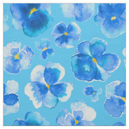 Tecido de flor de aquarela azul