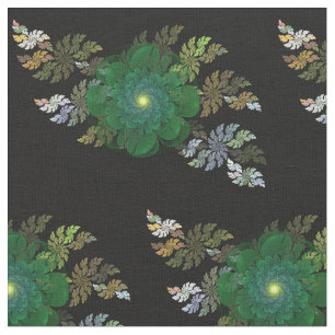 Tecido de Flor Fractal Verde