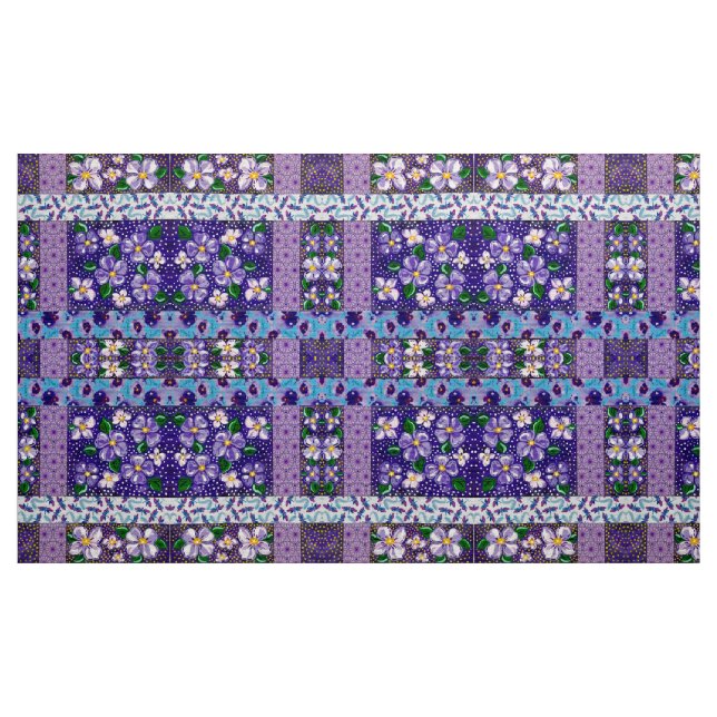 Tecido de Flores de Montanha Roxa (Jarda)