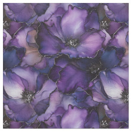 Tecido de Flores de Tinta Roxa