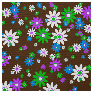 tecido de flores dos anos 70, retrô 60