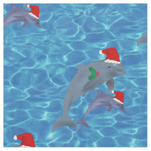 tecido de golfinhos do Papai Noel