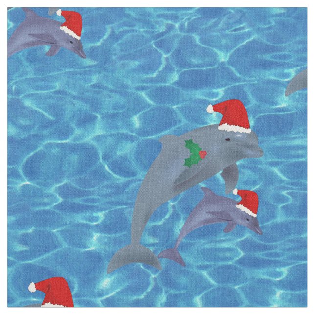 tecido de golfinhos do Papai Noel (Detalhe)