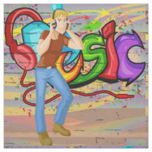Tecido de Grafite de Música do Dancing Man