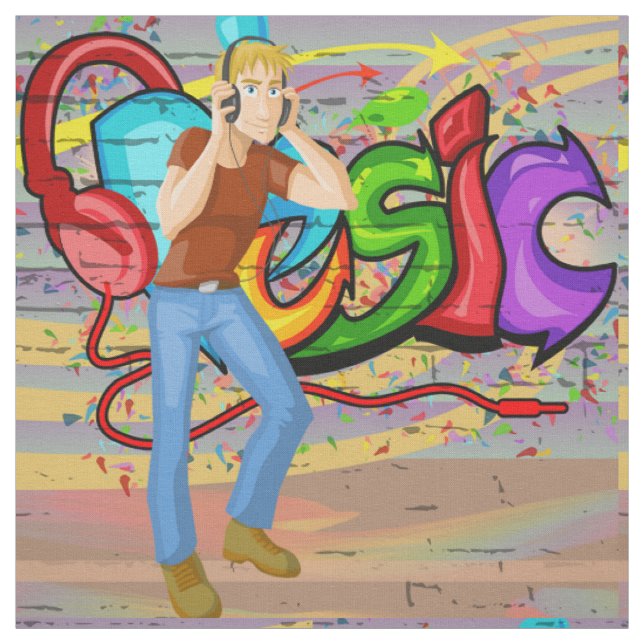 Tecido de Grafite de Música do Dancing Man (Modelo)
