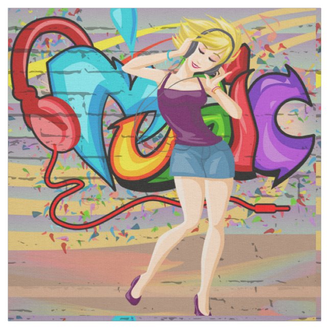 Tecido de Grafite de música para dançante 4 (Modelo)