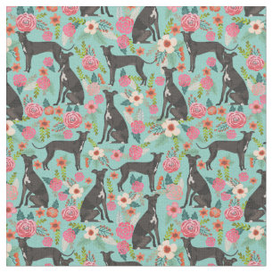 tecido de greyhound florals menta