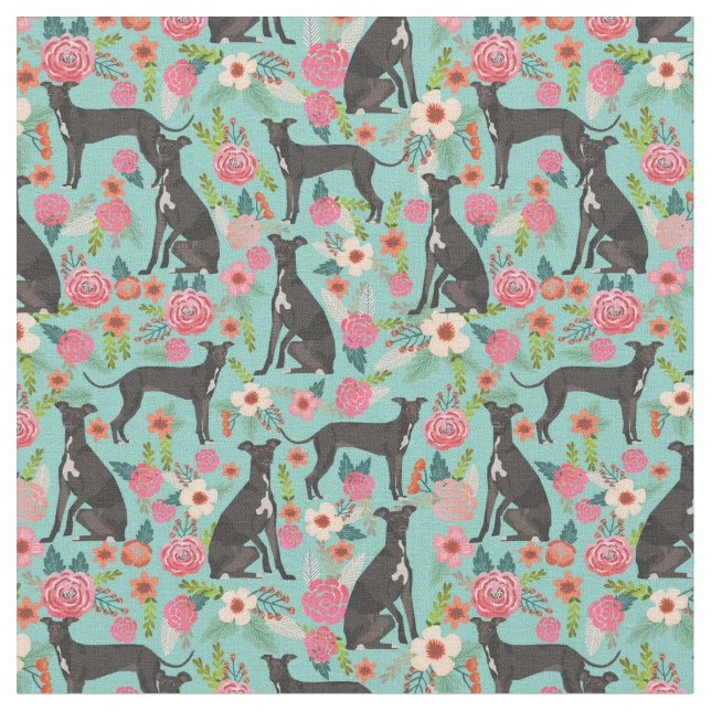 tecido de greyhound florals menta (Detalhe)