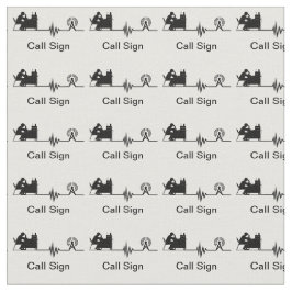 Tecido de Ham Radio Silhuette com Sinal de Chamada
