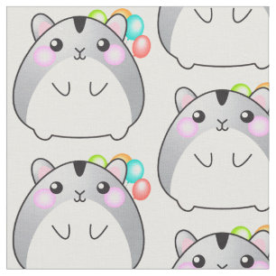 Tecido de Hamster Kawaii, Cinza bonita