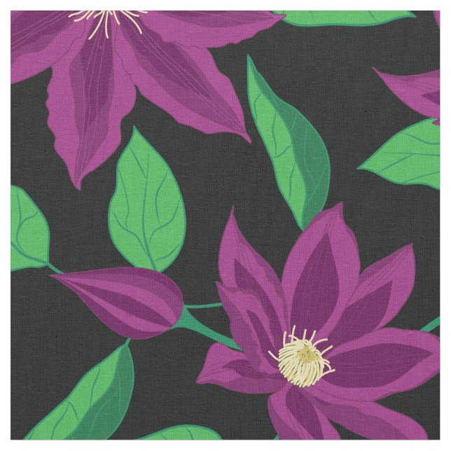 Tecido de horticultura roxa de clematis (Detalhe)