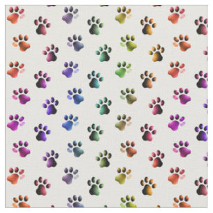 Tecido de impressões de cães de gatos coloridos