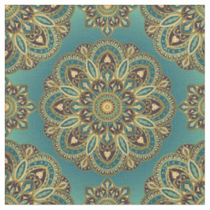 Tecido de Mandala inspirado na Índia - verde